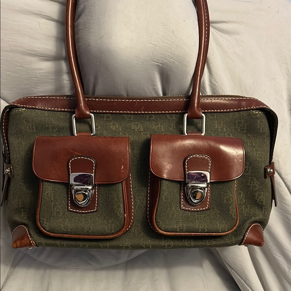 Dooney & Bourke Brown and Green Briefcase
